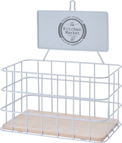 Picture of H&S Decoration PÓKA KUCHENNA na cian WISZCA biaa Metalowa