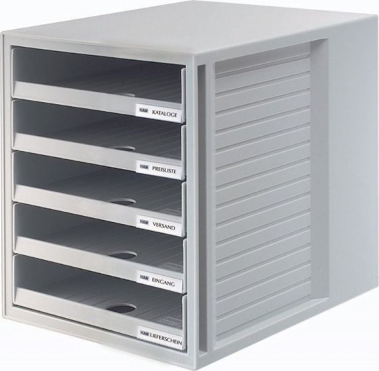 Изображение HAN ZESTAW 5 SZUFLADEK HAN CABINETSET, POLISTYREN, A4, OTWARTE, SZARY HN140111-13