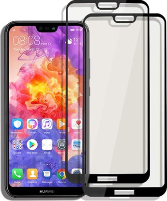 Attēls no Hartowane Szko 5D HUAWEI P20 LITE czarne FULL GLUE uniwersalny