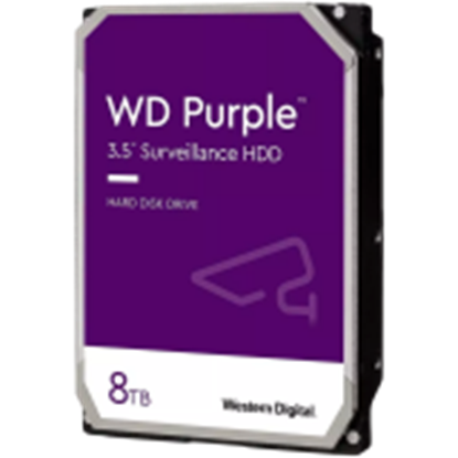 Attēls no HDD|WESTERN DIGITAL|Purple|8TB|SATA 3.0|256 MB|5640 rpm|3,5"|WD85PURZ