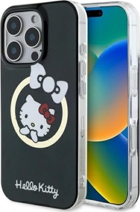 Picture of Hello Kitty Hello Kitty HKHMP16LHFLBK iPhone 16 Pro 6.3" black/black hardcase IML Fun bow Magsafe