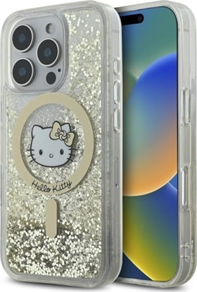 Attēls no HelloKitty Hello Kitty HKHMP16XLGDIH iPhone 16 Pro   Max 6.9" biay zoty/white gold hardcase Liquid Glitter Fever MagSafe