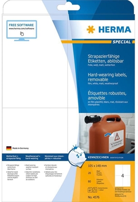 Picture of HERMA 4576 self-adhesive label White Removable 80 pc(s)