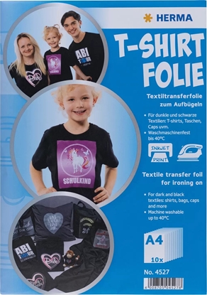 Изображение Herma T-Shirt Foil A4 f. dark + black Textiles 10 Sheets 4527