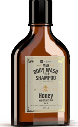 Picture of HiSkin Men Whisky el do mycia ciaa i szampon do wosów i brody 3w1 - Honey 330 ml