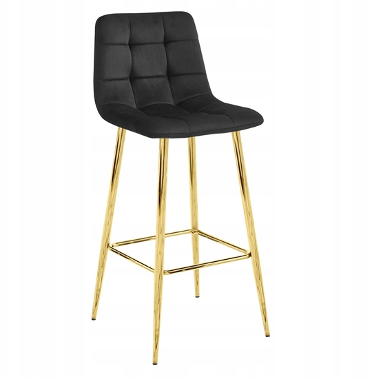 Picture of Hoker ARCETO - aksamit czarny / nogi ZOTE x 3