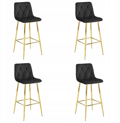 Picture of Hoker NADO - aksamit czarny / nogi ZOTE x 4