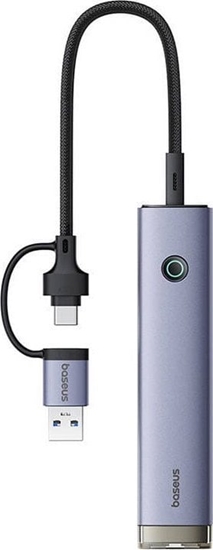 Изображение Hub 4w1 Baseus UltraJoy USB-A&USB-C do 3xUSB3.0+USB-C+RJ45 (szary)