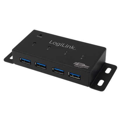 Picture of Logilink USB 3.0 HUB 4-port, metal, incl. power supply