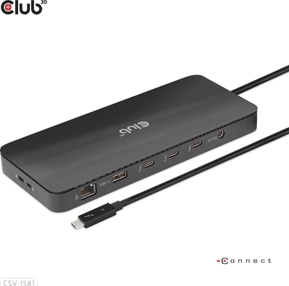 Picture of HUB USB Club 3D Club3D Thunderbolt4 11-in-1 HUB > 3xThunderbolt/3xUSB  St/Bu retail