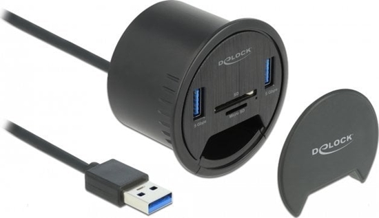 Picture of Delock 2 Port Tisch-Hub 2 x SuperSpeed USB Typ-A und Card Reader für SD und Micro