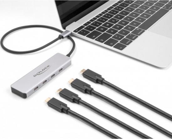 Picture of Delock USB 10 Gbps USB Type-C™ Hub with 4 x USB Type-C™ female with 35 cm connection cable