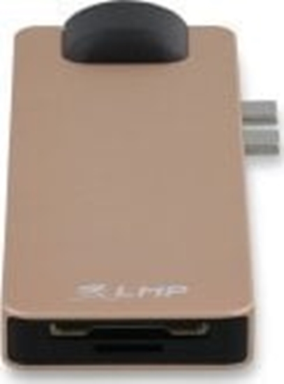 Picture of HUB USB LMP USB-C Compact Dock 4K 8 Port, HDMI, Mini-DP, Eth., USB 3.0, SD/microSD, USB-C, Alu., gold *New