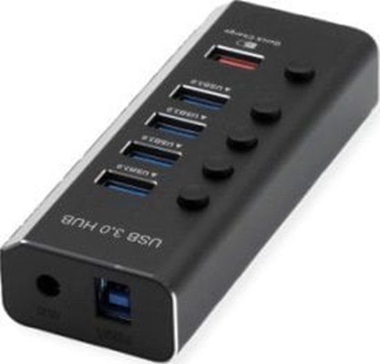 Picture of Roline USB 3.2 Gen 1 Hub, 4 Ports + 1x Charging Port, Switchable