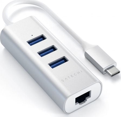Attēls no HUB USB Satechi 1x RJ-45  + 3x USB-A 3.0 (ST-TC2N1USB31AS)