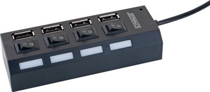 Изображение HUB USB Schwaiger Schwaiger USB Hub 4-fach 2.0A Buchse Passiv schwarz