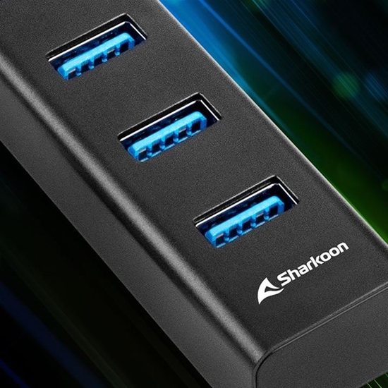 Picture of HUB USB Sharkoon Aluminium 4x USB-A 3.2 Gen1 (4044951037582)