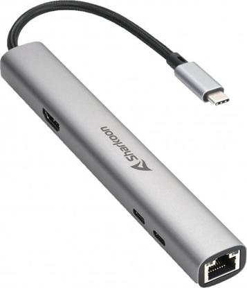 Attēls no HUB USB Sharkoon Sharkoon OfficePal Combo Adapter, docking station (gray)