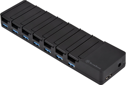 Attēls no HUB USB SilverStone SilverStone SST-UC03B-PRO - USB Lade Station, 7 Port - 36 Watt