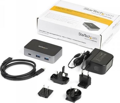 Attēls no HUB USB StarTech 1x RJ-45 1x USB-C  + 2x USB-A 3.2 Gen1 (HB31C2A1CGS)
