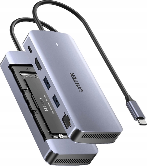 Picture of HUB USB Unitek Unitek Aktywny Hub USB-C 10 Gbps, Obudowa na dysk M.2, HDMI