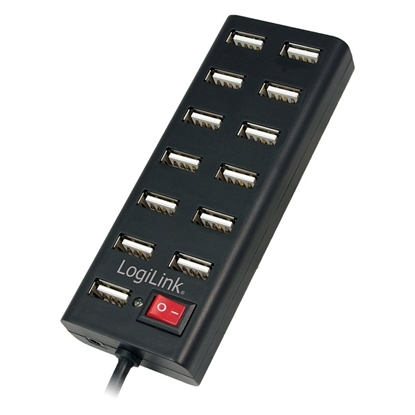 Attēls no Logilink USB-HUB 13-Port m. Netzteil schwarz Kunststoff