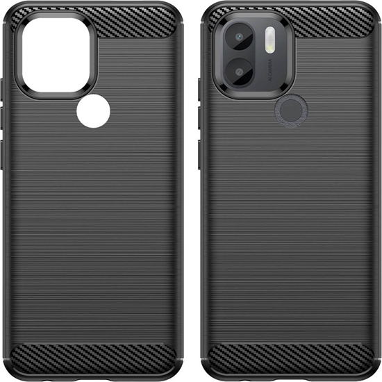 Изображение Hurtel Carbon Case etui do Xiaomi Redmi A1+ elastyczny silikonowy karbonowy pokrowiec czarne