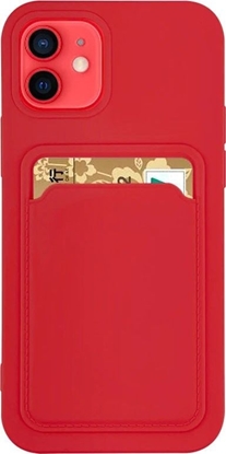 Attēls no Hurtel Card Case silikonowe etui portfel z kieszonk na kart dokumenty do iPhone 12 Pro Max czerwony
