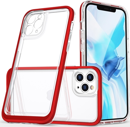 Attēls no Hurtel Clear 3in1 etui do iPhone 11 Pro Max elowy pokrowiec z ramk czerwony