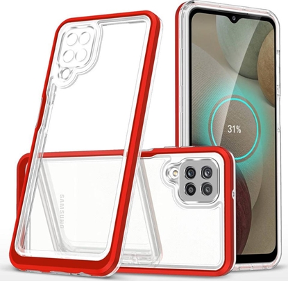 Attēls no Hurtel Clear 3in1 etui do Samsung Galaxy A22 4G elowy pokrowiec z ramk czerwony