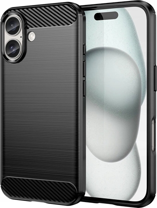 Picture of Hurtel Etui silikonowe Carbon Case do iPhone 16 - czarne