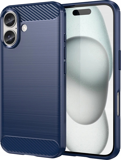 Picture of Hurtel Etui silikonowe Carbon Case do iPhone 16 - niebieskie