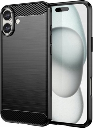 Attēls no Hurtel Etui silikonowe Carbon Case do iPhone 16 Plus - czarne