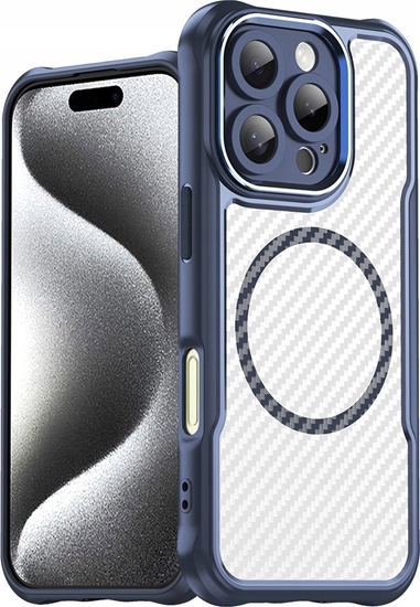 Picture of Hurtel Etui silikonowe Leading Series MagSafe do iPhone 16 Pro Max - niebieskie