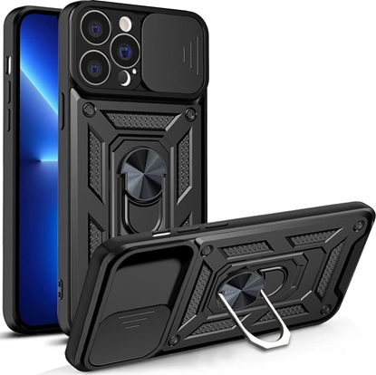 Attēls no Hurtel Hybrid Armor Camshield etui iPhone 13 Pro Max pancerny pokrowiec z oson na aparat czarne