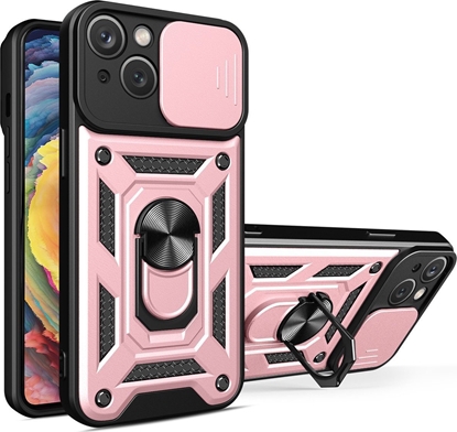 Attēls no Hurtel Hybrid Armor Camshield etui iPhone 14 Plus pancerny pokrowiec z oson na aparat róowe