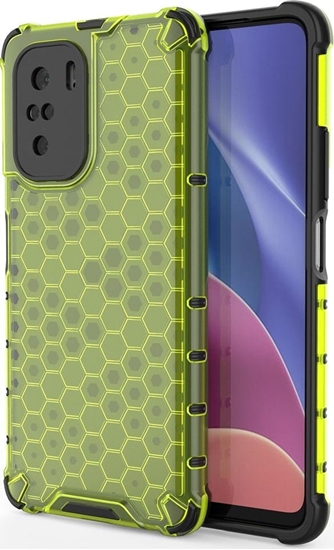 Picture of Hurtel Honeycomb etui pancerny pokrowiec z elow ramk Xiaomi Redmi K40 Pro+ / K40 Pro / K40 / Poco F3 zielony
