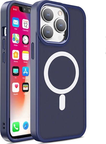 Изображение Hurtel Magnetyczne etui z MagSafe Color Matte Case do iPhone 15 Plus - granatowe