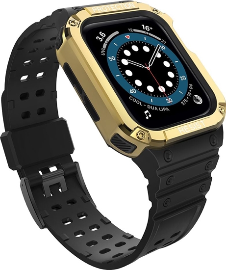 Picture of Hurtel Protect Strap Band for Apple Watch 42/44/45mm Armored Case Strap - Black, Gold