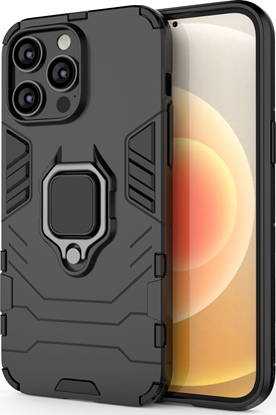 Attēls no Hurtel Ring Armor etui do iPhone 14 Pro pancerny pokrowiec uchwyt magnetyczny ring czarne