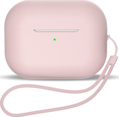 Attēls no Hurtel Silikonowe etui do AirPods 1 / AirPods 2 + pasek na nadgarstek smycz - róowe