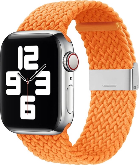Изображение Hurtel Strap Fabric opaska do Watch 6 / 5 / 4 / 3 / 2 (44mm / 42mm) pleciony materiaowy pasek bransoletka do zegarka pomaraczowy (10)