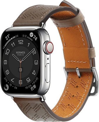 Picture of Hurtel Strap Leather skórzany pasek Apple Watch SE, 8, 7, 6, 5, 4, 3, 2, 1 (41, 40, 38 mm) opaska bransoleta ciemnobrzowy