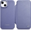 Изображение iCarer iCarer CE Premium Leather Folio Case skórzane etui iPhone 14 Plus z klapk magnetyczne MagSafe jasnofioletowy (WMI14220715-LP)