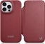 Изображение iCarer iCarer CE Premium Leather Folio Case skórzane etui iPhone 14 Pro z klapk magnetyczne MagSafe czerwony (WMI14220714-RD)