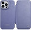 Attēls no iCarer iCarer CE Premium Leather Folio Case skórzane etui iPhone 14 Pro z klapk magnetyczne MagSafe jasnofioletowy (WMI14220714-LP)