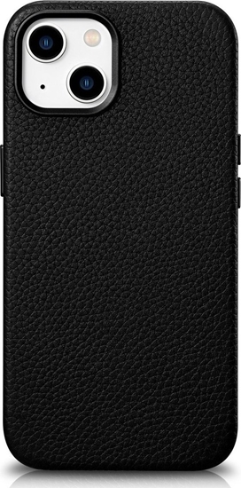 Изображение iCarer iCarer Litchi Premium Leather Case skórzane etui iPhone 14 magnetyczne z MagSafe czarny (WMI14220709-BK)