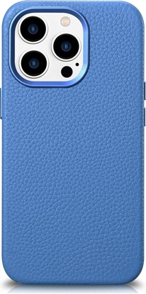 Picture of iCarer iCarer Litchi Premium Leather Case skórzane etui iPhone 14 Pro magnetyczne z MagSafe jasnoniebieski (WMI14220710-LB)