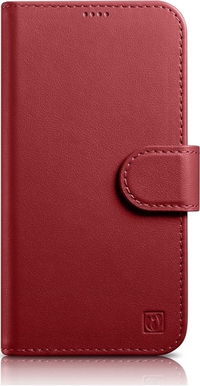 Picture of iCarer iCarer Wallet Case 2in1 etui iPhone 14 Pro Max skórzany pokrowiec z klapk Anti-RFID czerwony (WMI14220728-RD)