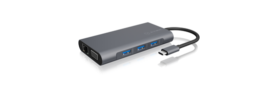 Изображение ICY BOX IB-DK4040-CPD Wired USB 3.2 Gen 1 (3.1 Gen 1) Type-C Anthracite, Black